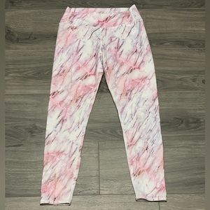 R and Dry Pink Marble Workout Pants M